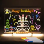 LED Board with Markers – Acrylic Writing Pad with Erasable Pens for Kids